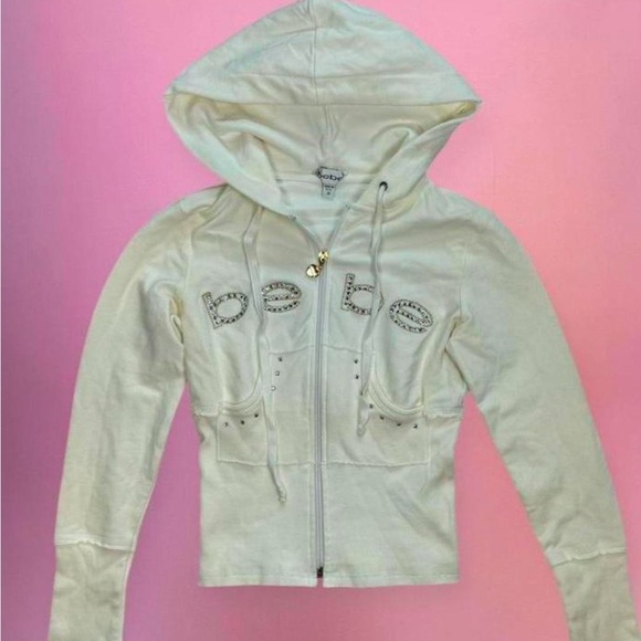 ISO‼️white studded BEBE hoodie plz lmk if you’re selling or know a seller!
